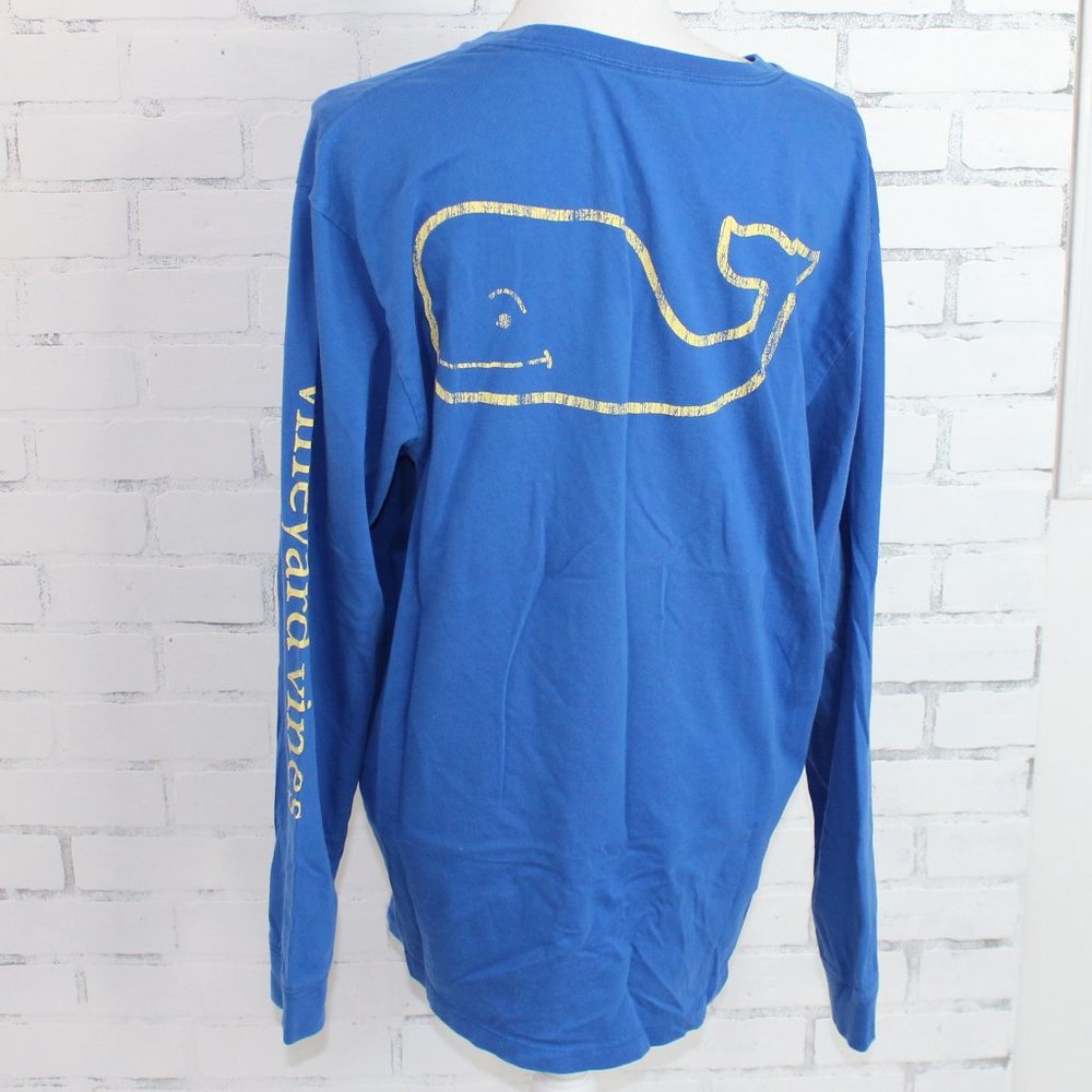 Vineyard Vines Whale Blue and Yellow Long Sleeve